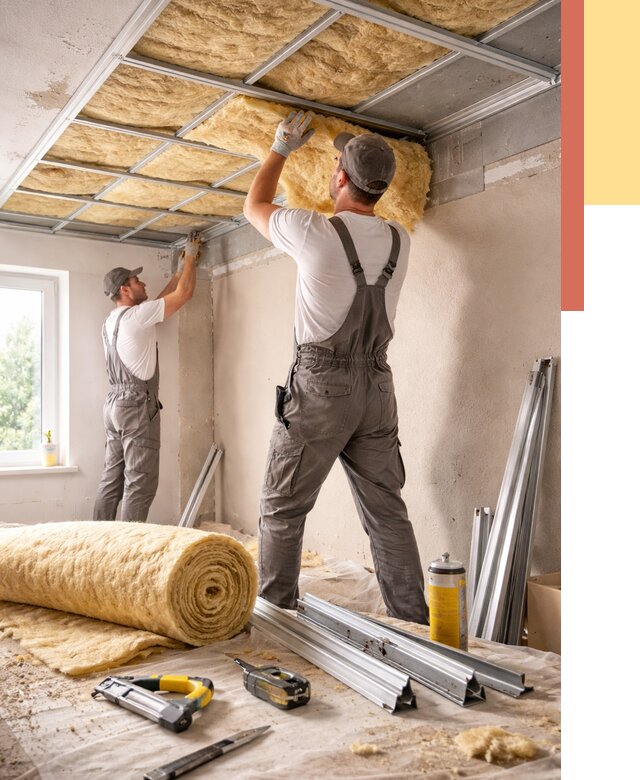 Утепление потолка в Анжеро-Судженске от 7385 руб/м2 — недорого, быстро, под ключ | ОТДЕЛОЧНИК-Нжр